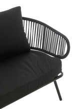 J-Line Set Van Drie Stoel/Bank Poa Metaal/Rattan Zwart