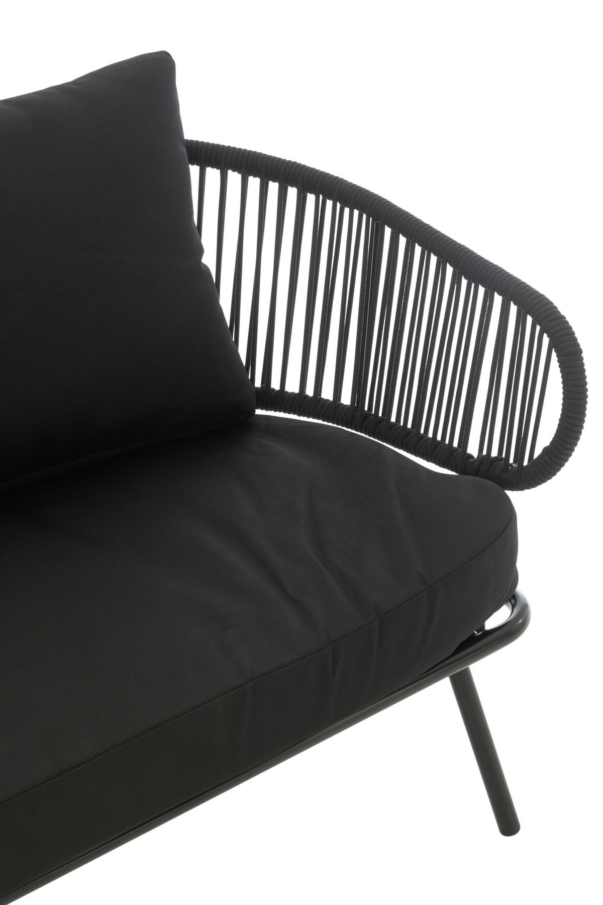 J-Line Set Van Drie Stoel/Bank Poa Metaal/Rattan Zwart