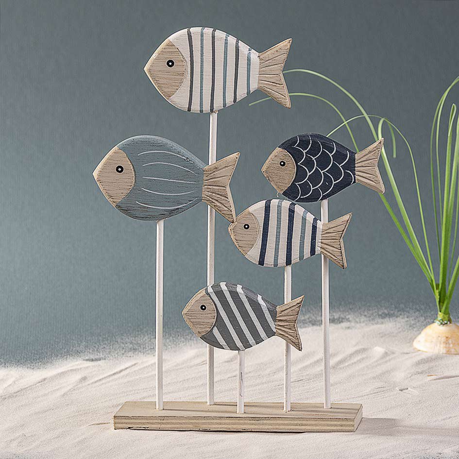 Houten vissen 24.5x17cm