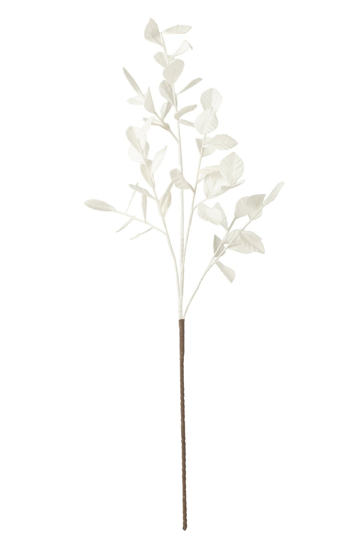 J-Line decoratie tak Bladeren Eva - kunststof - wit