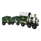 Kerstdecoratie Beeld Trein 60x14x20 cm Groen Metaal