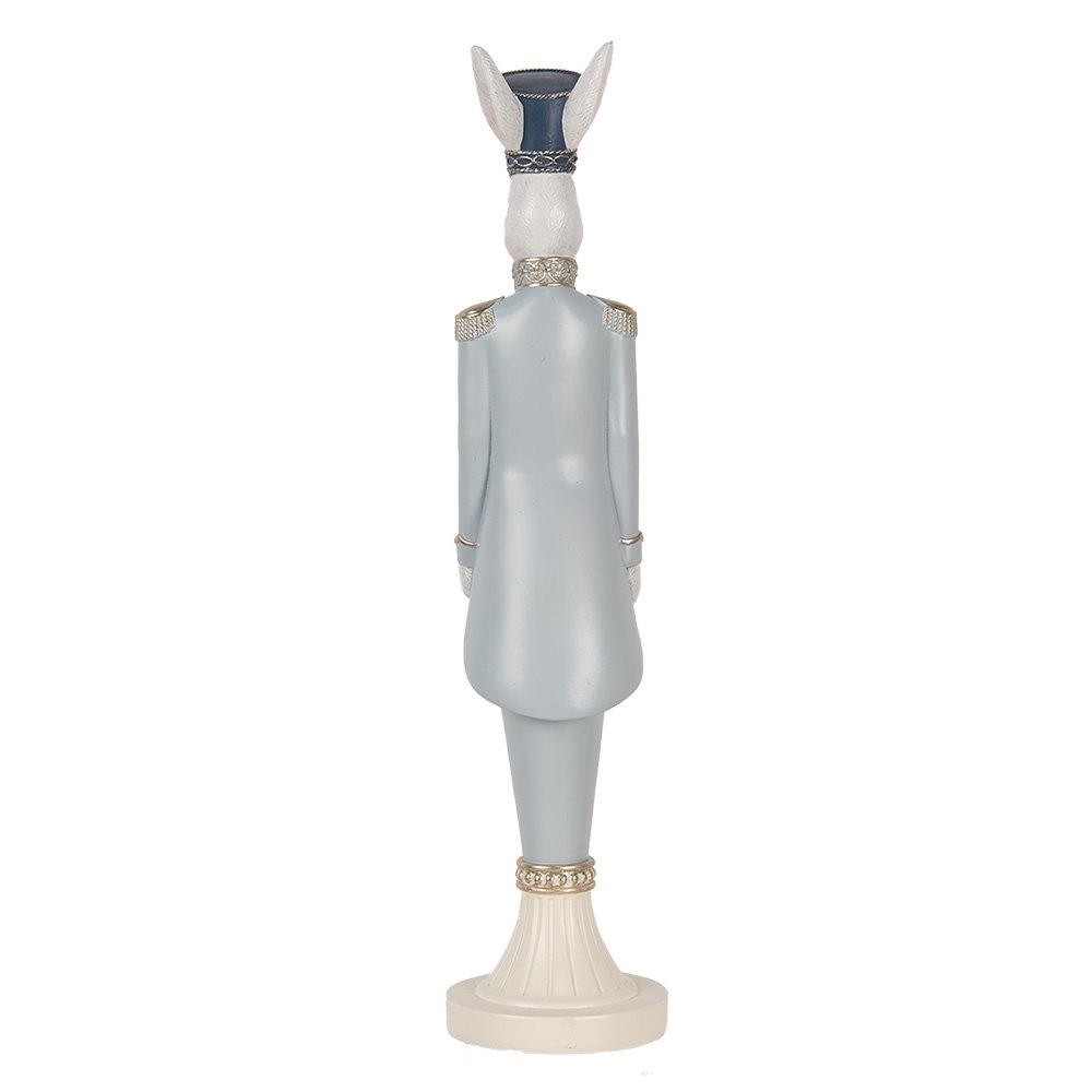 Decoratie Beeld Konijn 45 cm Wit Blauw Kunststof