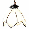 Hanglamp Tiffany Ø 18x115 cm wit Bruin Glas Hanglamp Eettafel