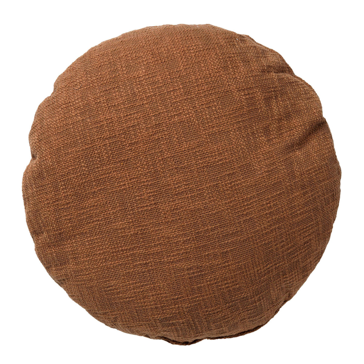 Dutch Decor Abey - Kussen 50 cm - Rond - Katoen - Tabaksbruin - Bruin