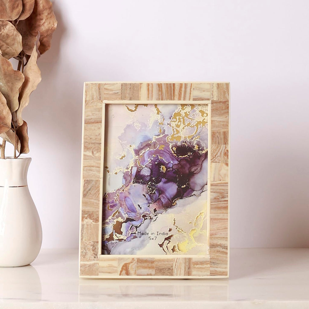 Fotolijst | Stoffig beige decoratief beeld | 13x18cm