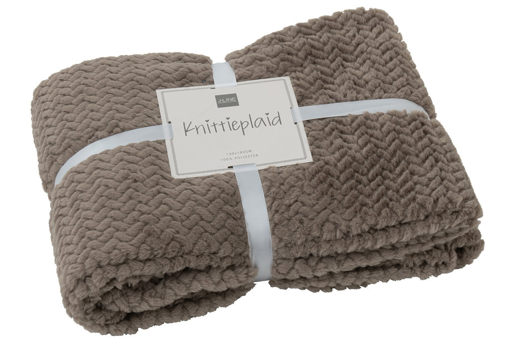 J-Line deken - polyester - taupe