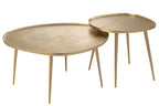 J-Line bijzettafel Vinta - aluminium - goud - set van 2