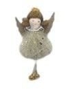 Stoffen engel 4st 14cm grijs
