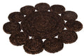 J-Line Rond Bloem placemat - jute - donkerbruin