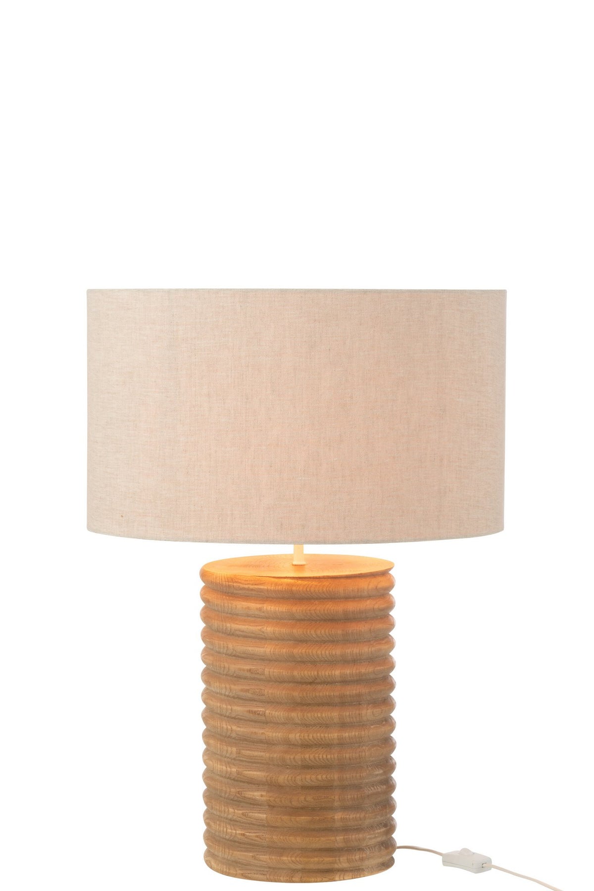 J-Line lamp Schroefdraad Wijd - hout - naturel/grijs