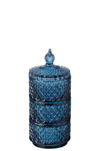 J-Line voorraadpot 3 lagen - glas - blauw
