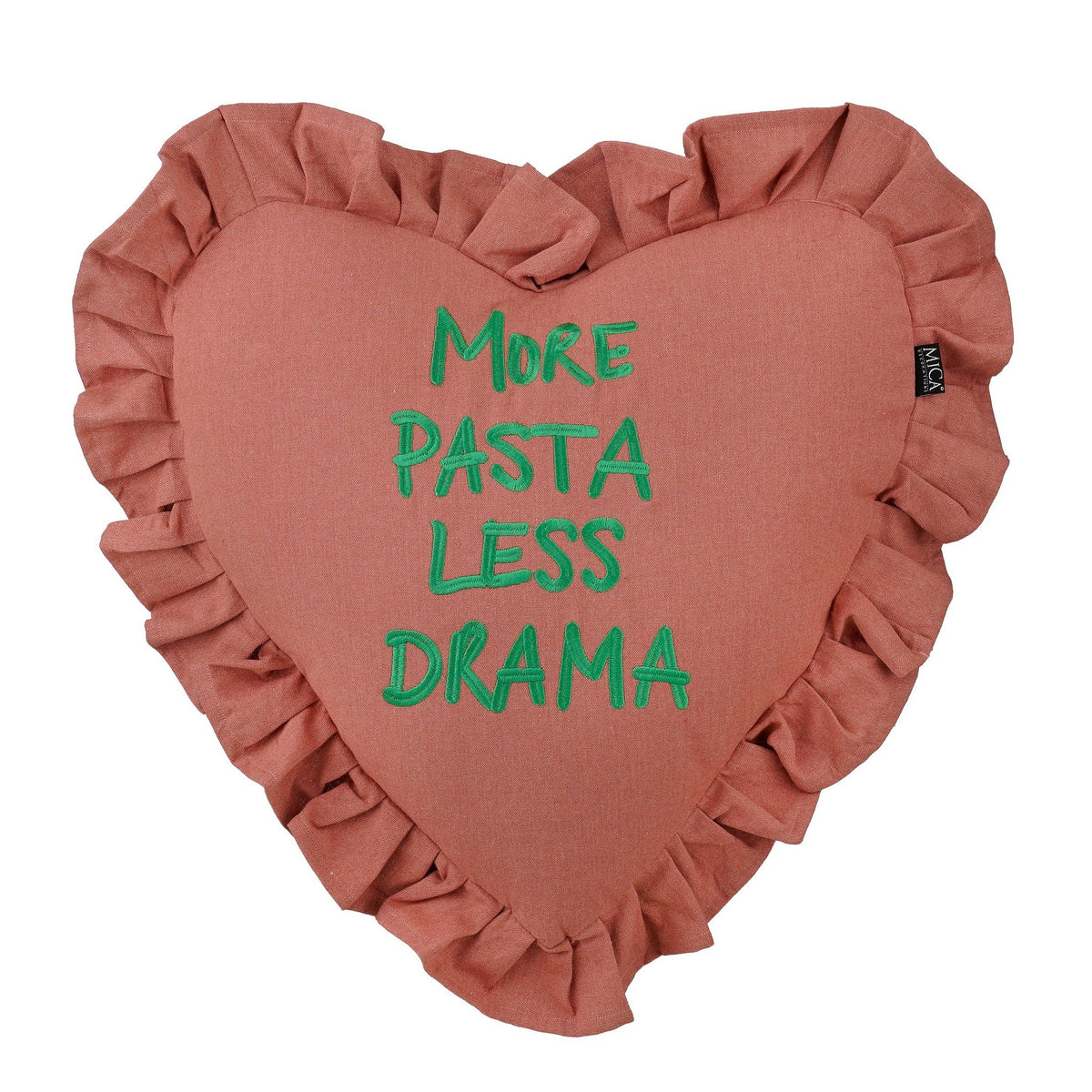 Kussen hart More pasta less drama l.bruin