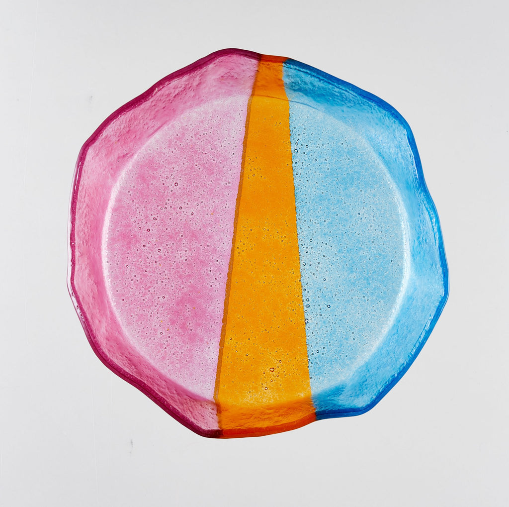 Artisano Bowl Plaat S 22x4 Blue, Magenta & Orange
