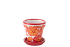 J-Line bloempot - keramiek - oranje/wit - S