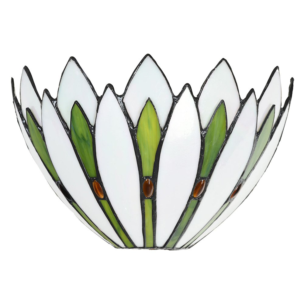 Wandlamp Tiffany 30x15x18 cm Wit Groen Glas Tiffany Lampen
