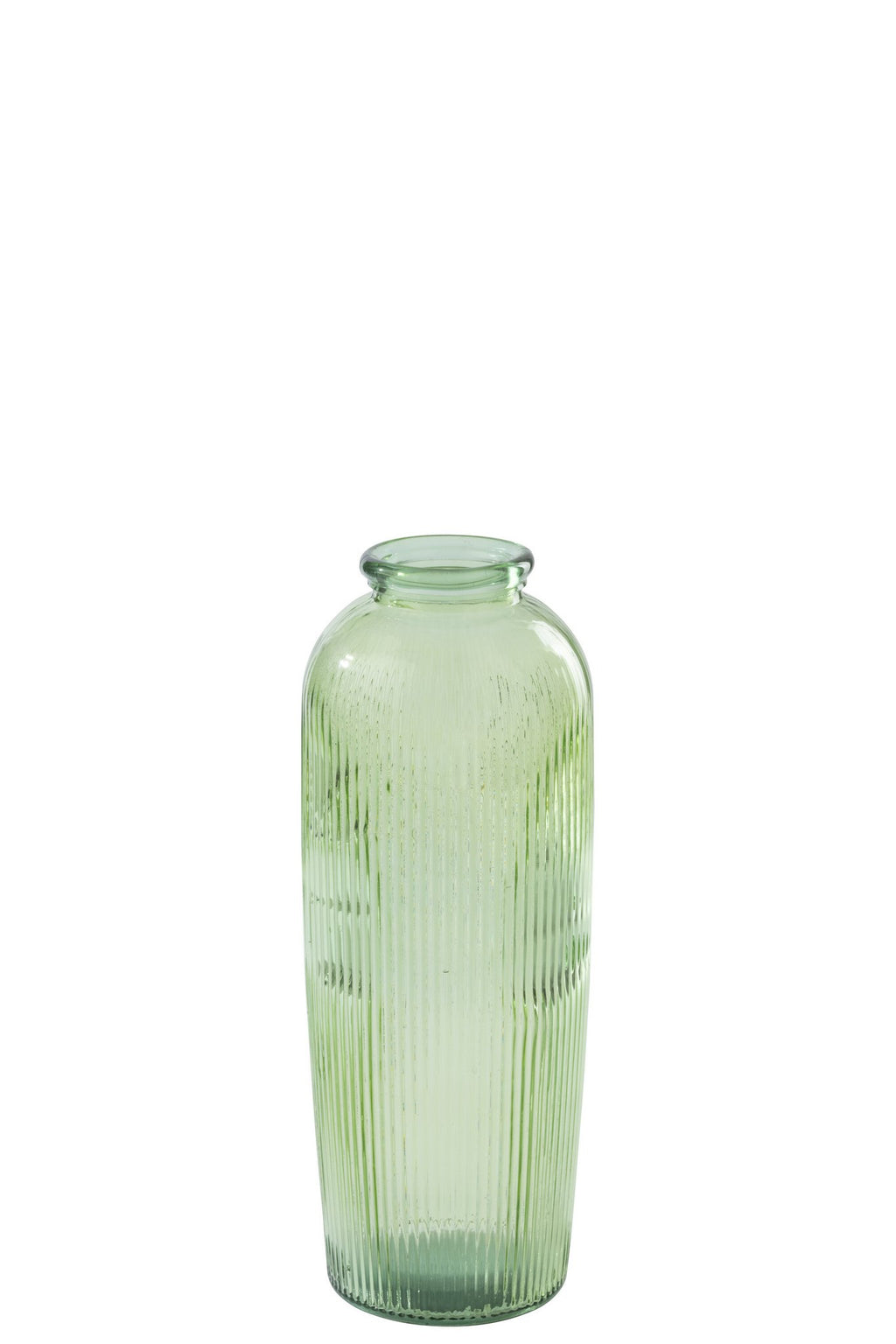 J-Line vaas Gestreept - glas - lichtgroen