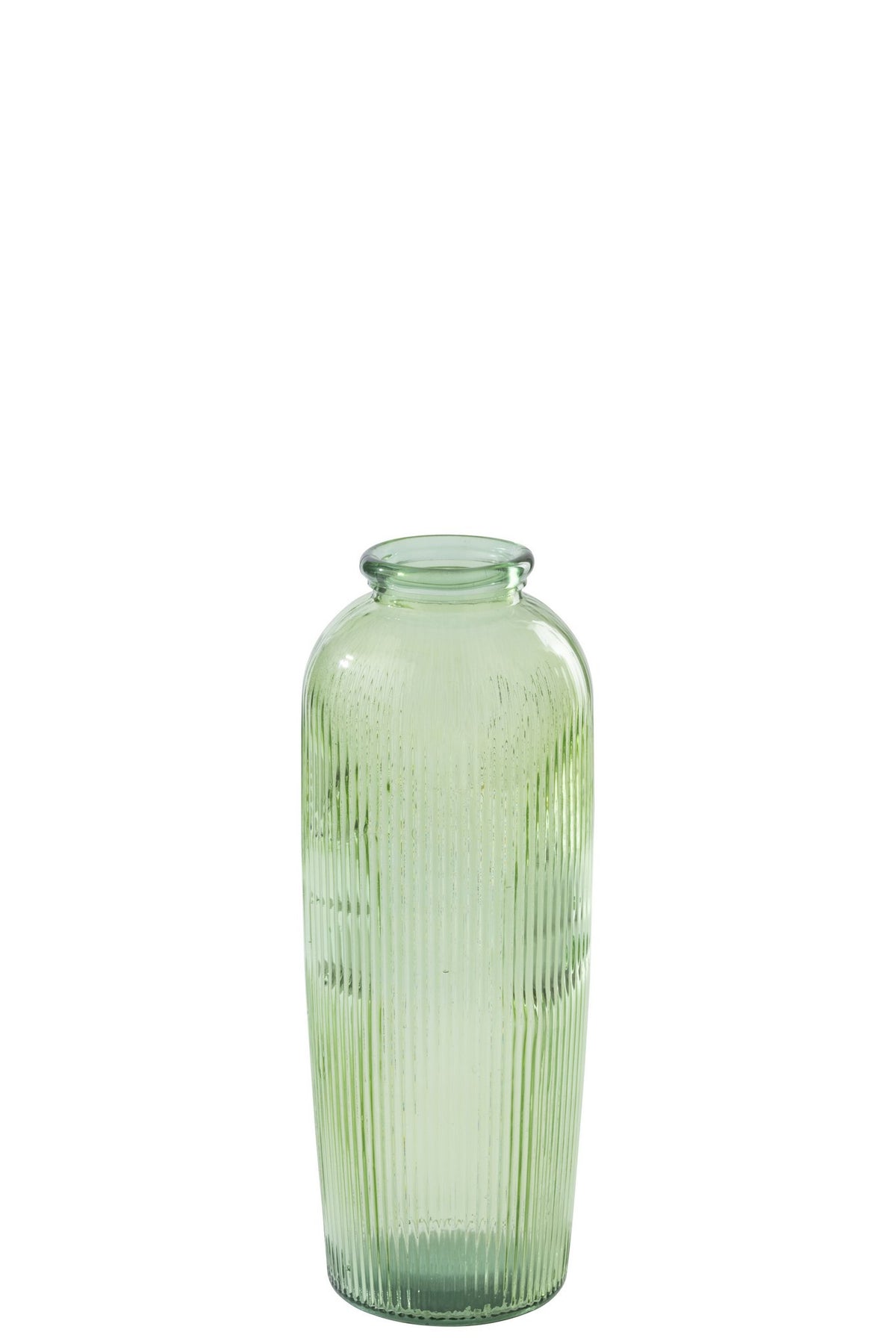 J-Line vaas Gestreept - glas - lichtgroen