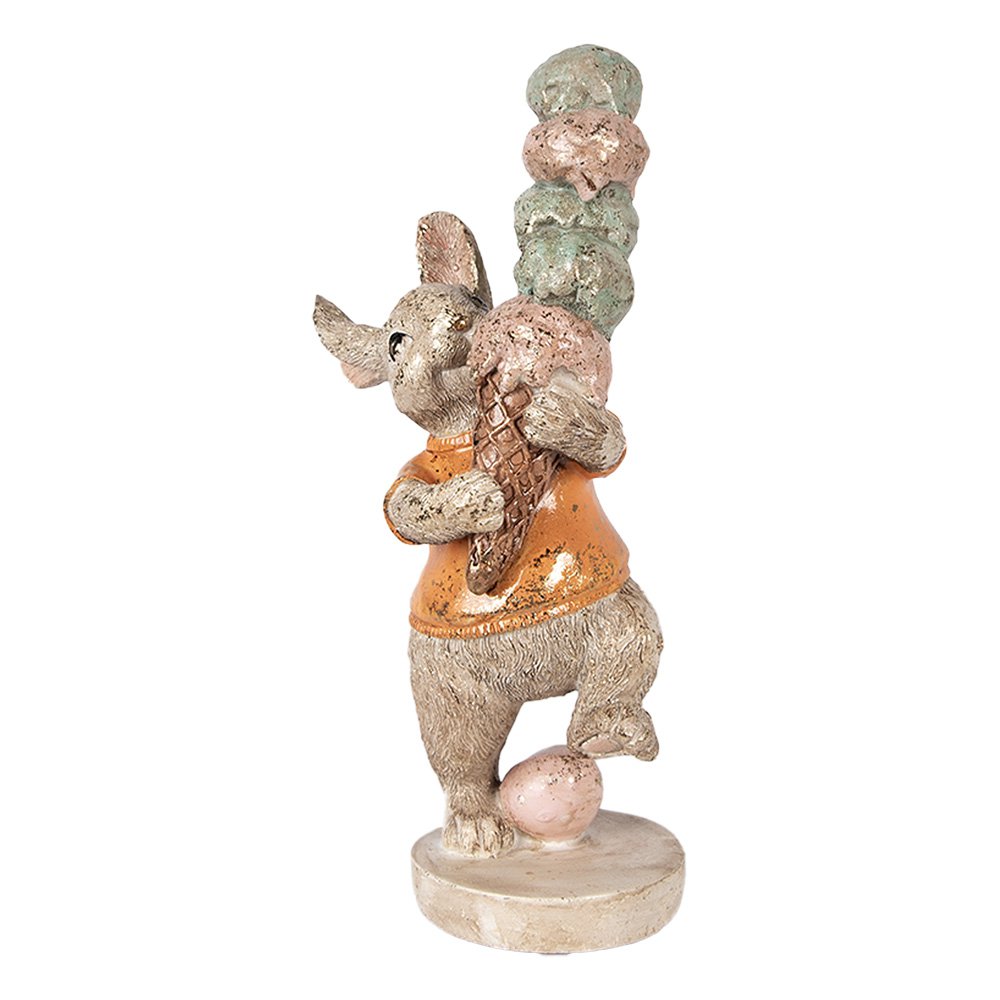 Decoratie Beeld Konijn 16x10x28 cm Beige Kunststof