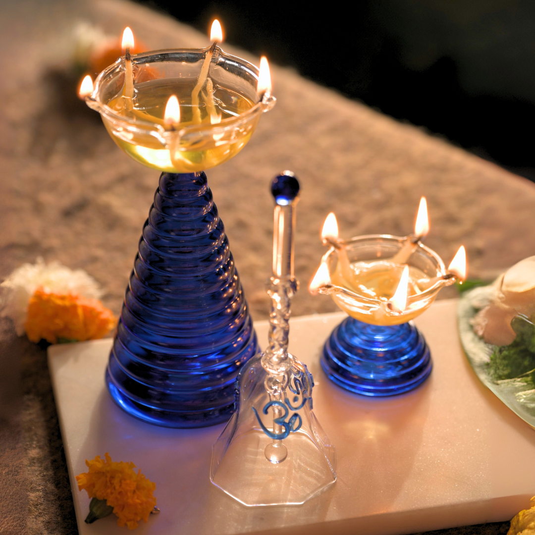 Glazen theelichthouder - Modern Diya-ontwerp