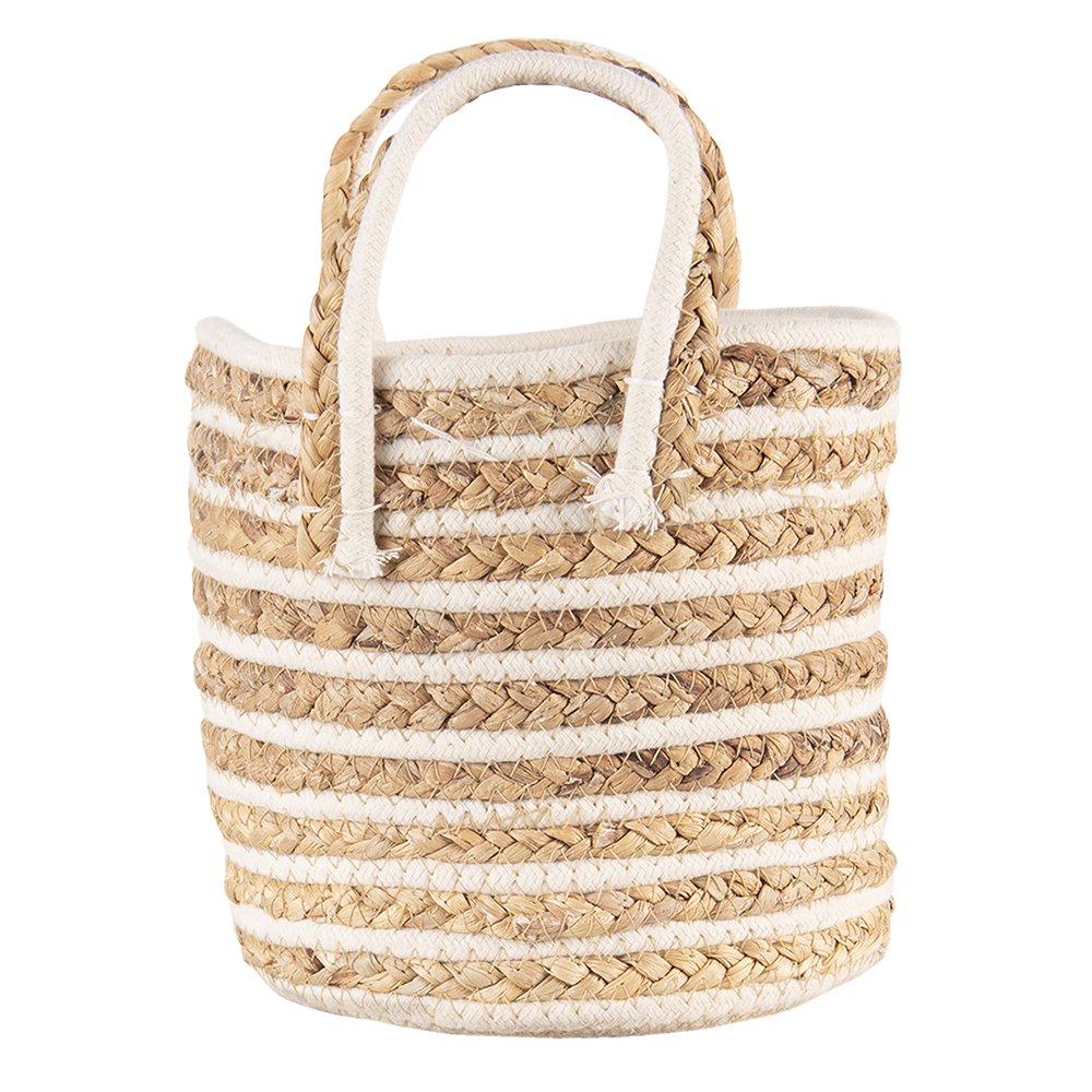 Opbergmand Set van 3 Ø21x20 cm Beige Bruin Zeegras Mand