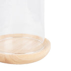 Stolp Ø 13x16 cm Bruin Hout Glazen Stolp
