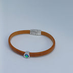 Shorty leren armband antiek verzilverd