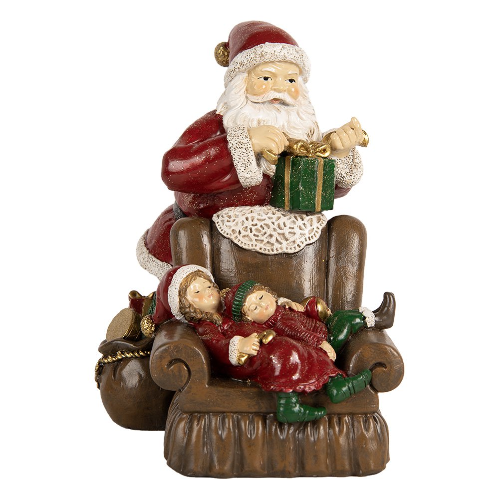 Kerstdecoratie Beeld Kerstman 17x13x18 cm Rood Kunststof
