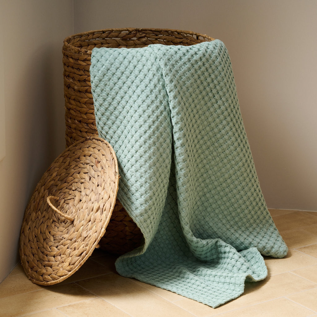 Katoenen wafelhanddoek - Krijt