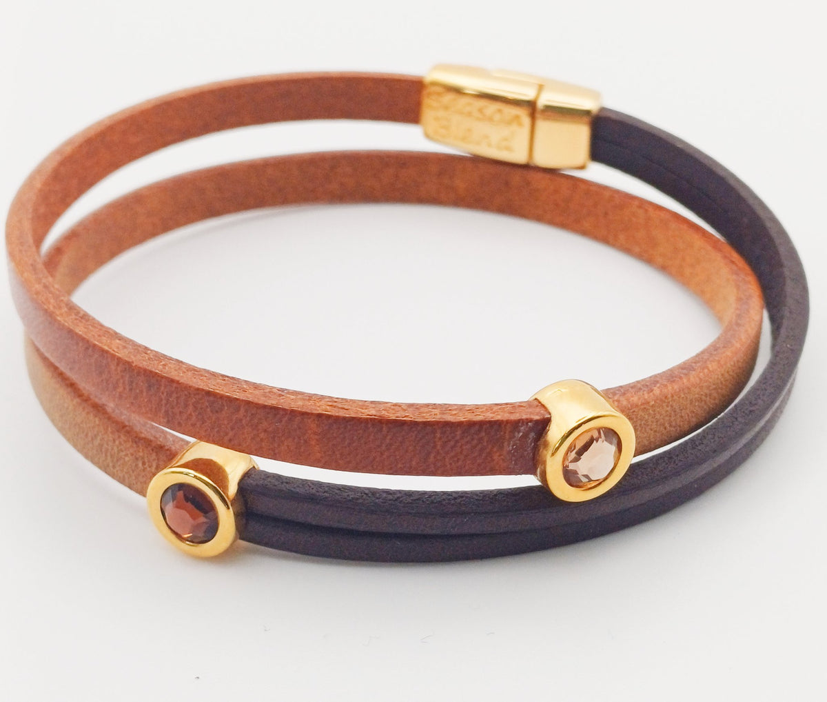 Shorty Trio dubbele leren armband