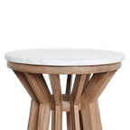 Sarawak bijzettafel marmer wit - 40x40x50 cm