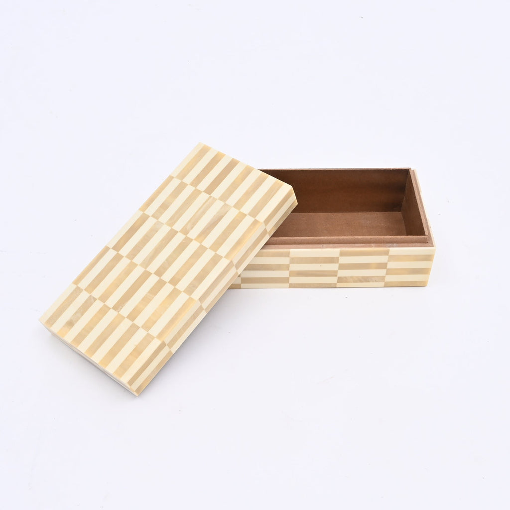 Alicia ivoorkleurige hars opbergdozen - Set van 3