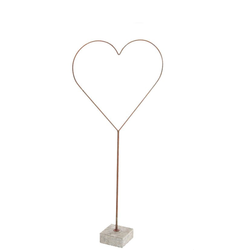 Metalen hart op betonvoet 60x135cm