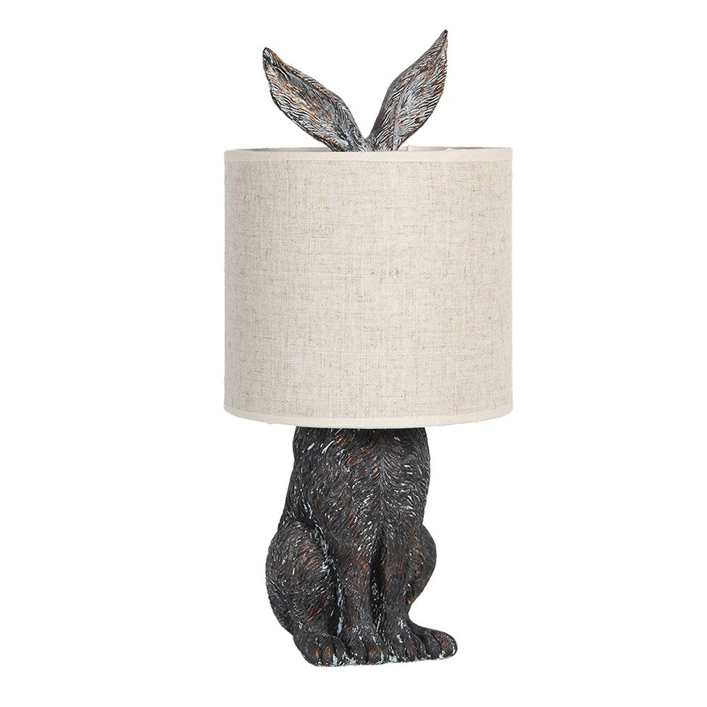 Tafellamp Konijn Ø 20x45 cm Bruin Beige Polyresin Bureaulamp