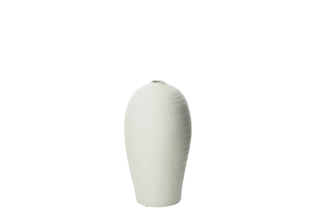 J-Line vaas Creta - keramiek - wit - small - 36.5 cm hoog