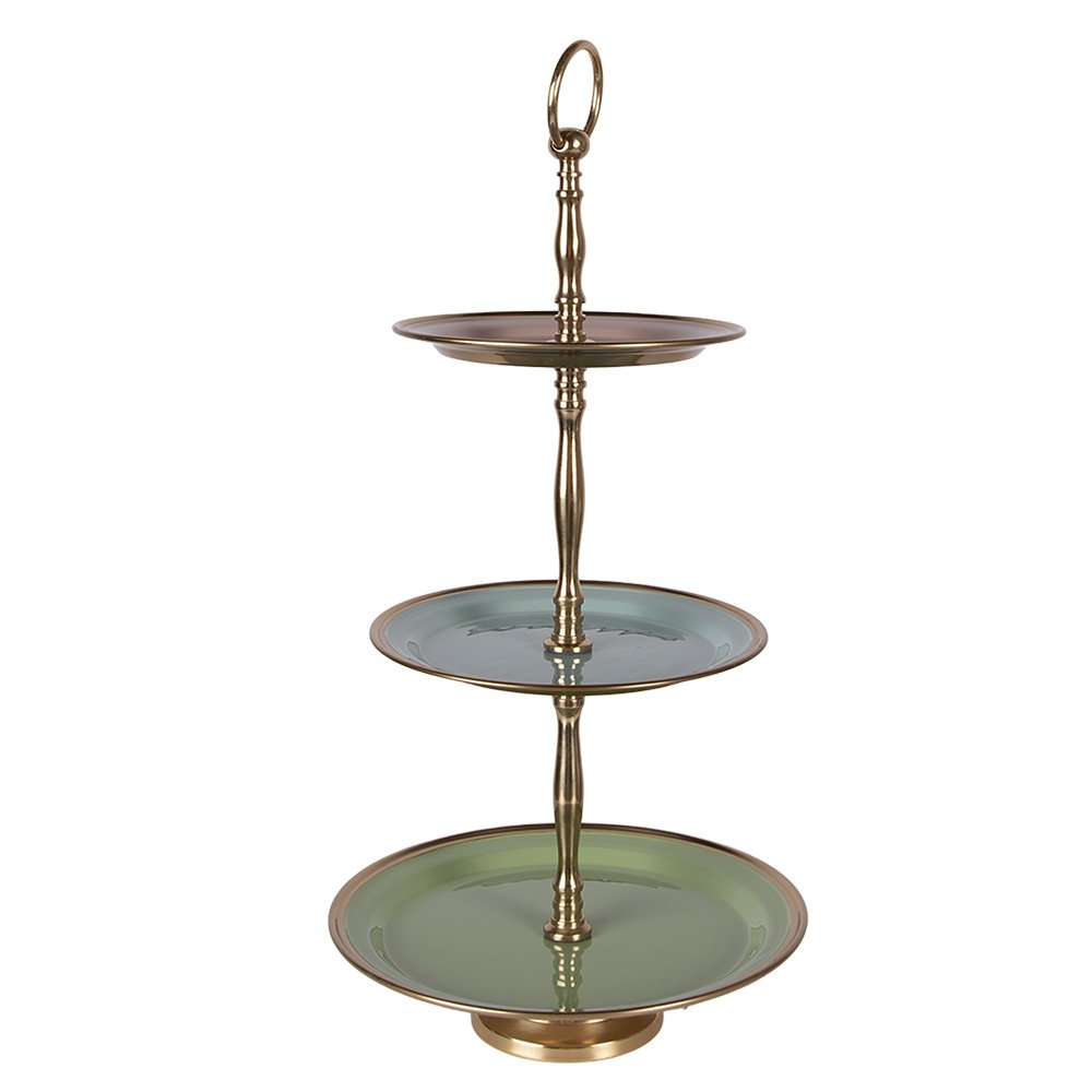 Etagère 3 laags Ø 27x51 cm Groen Stainless Steel