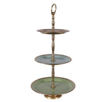 Etagère 3 laags Ø 27x51 cm Groen Stainless Steel