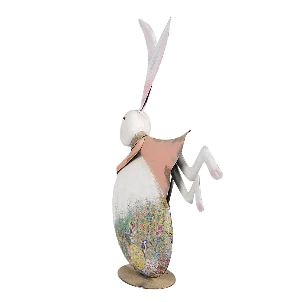 Decoratie Beeld Konijn 56 cm Wit Metaal