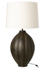 J-Line Geribbelde tafellamp - aluminium - bruin