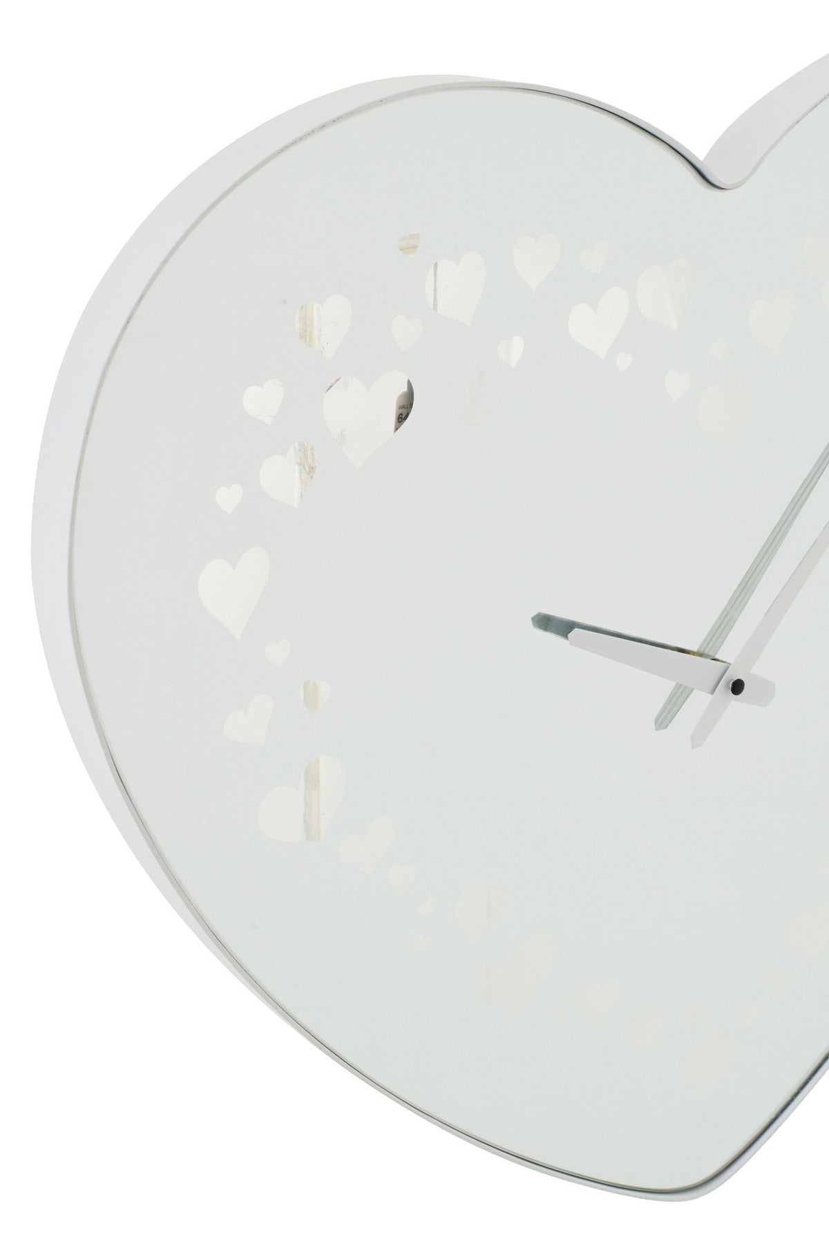 J-Line klok Hart - glas - wit