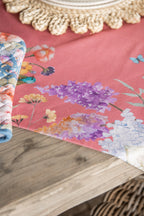 Tafelloper 50x140 cm Roze Katoen Bloemen