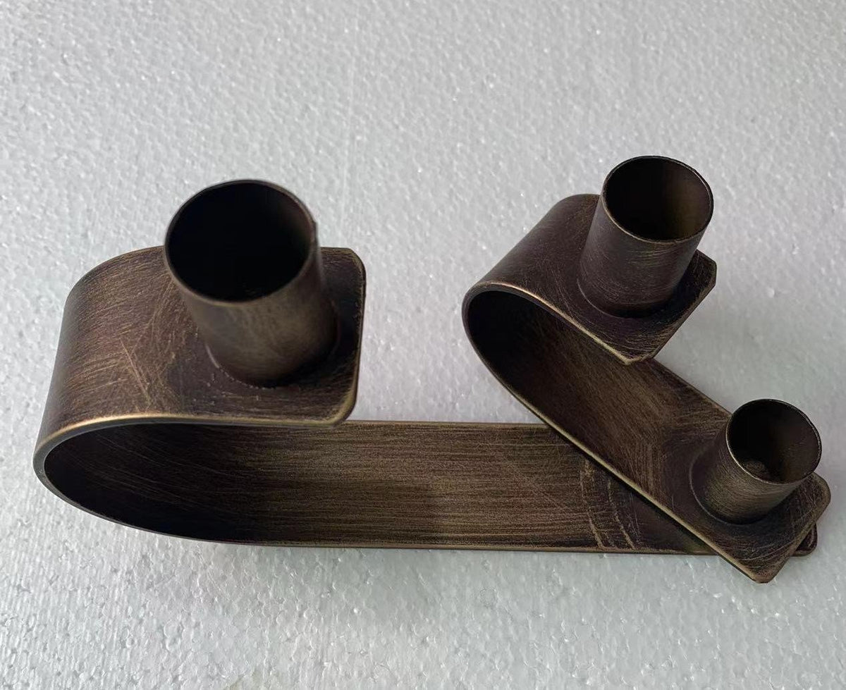 Metalen kandelaar brons