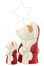 J-Line Kerstman Led Ster Resin Wit/Rood Large