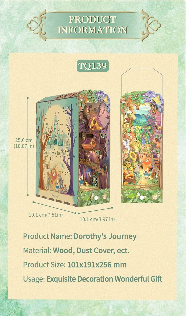 Tonecheer, DIY Book Nook, Dorothy's Journey, TQ139, 19x10x25,6cm