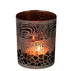 Theelichthouder safari mix bruin medium 12cm*