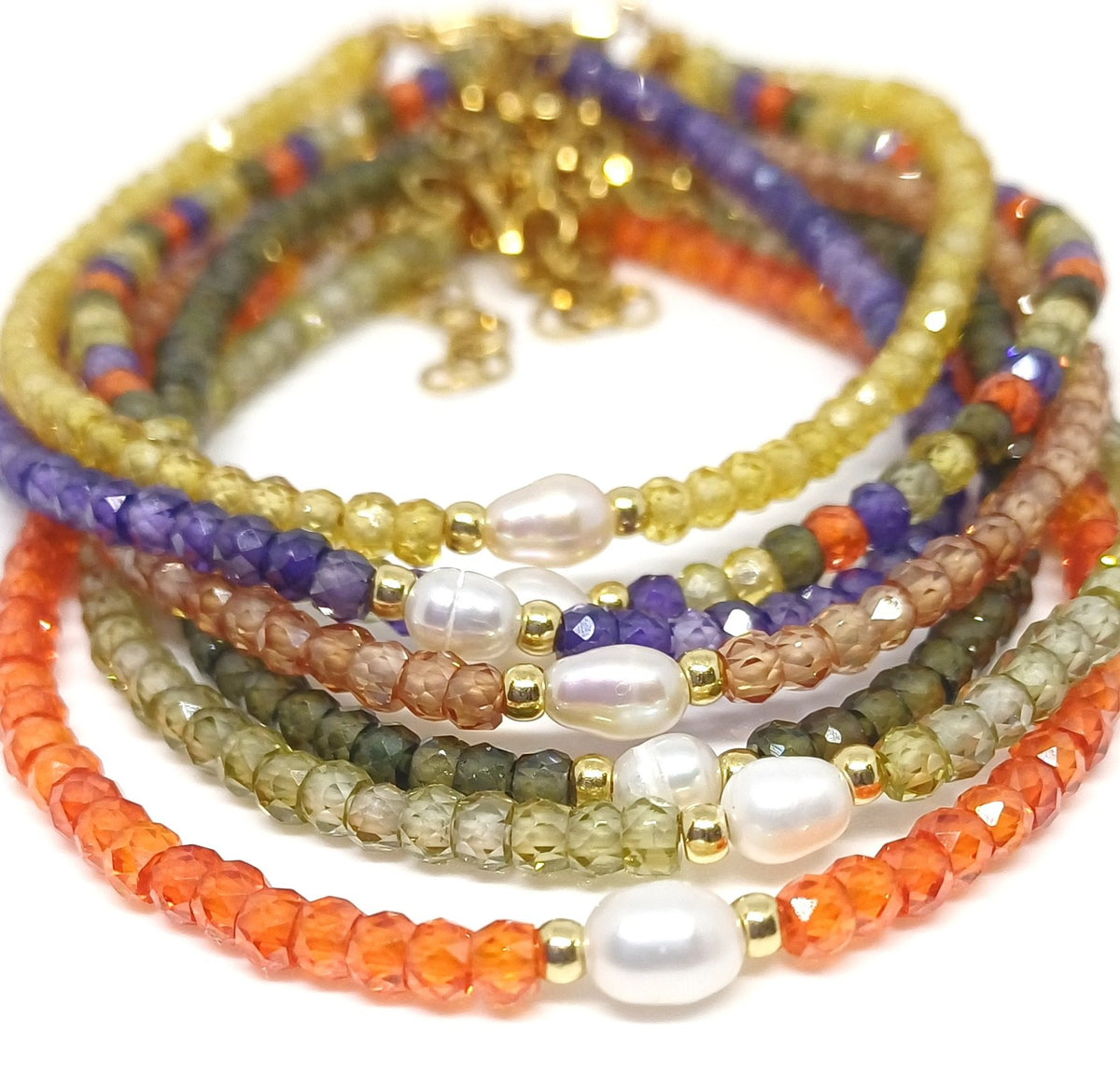 Zirkonia armband met zoetwaterparel