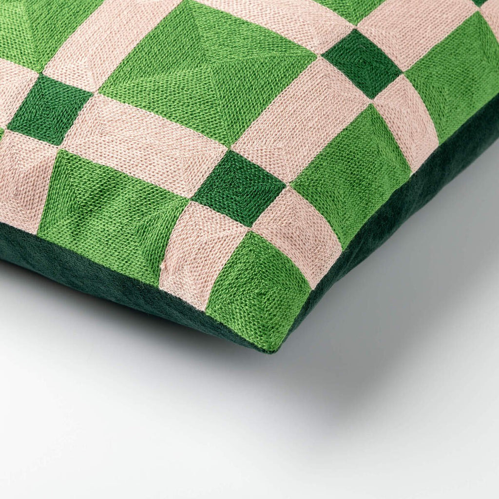 Nederlandse decorblokken - kussen 45x45 cm - binnenplaats - groen