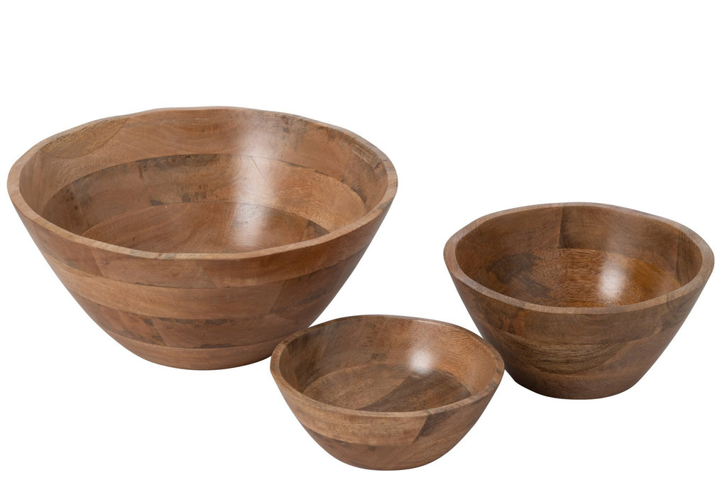 J-Line schaal Oneven - hout - naturel - large
