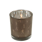 Theelichthouder ski taupe zilver small 8cm