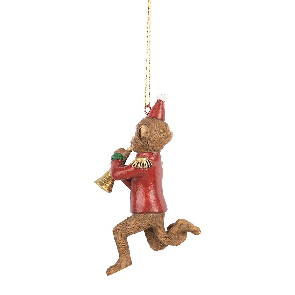 Kersthanger Aap 11 cm Bruin Kunststof
