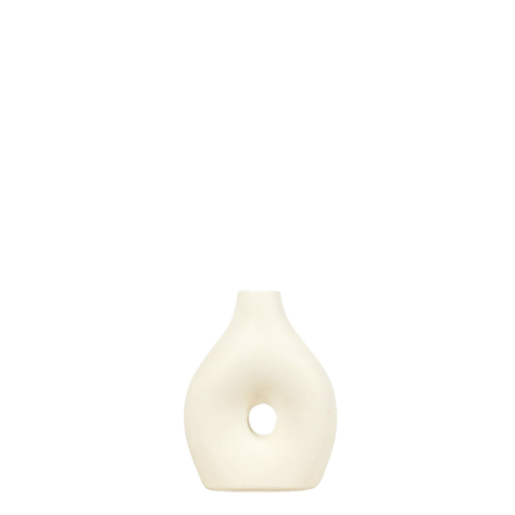 Keramieken Vaas Trendy Wit - Medium - 13 cm
